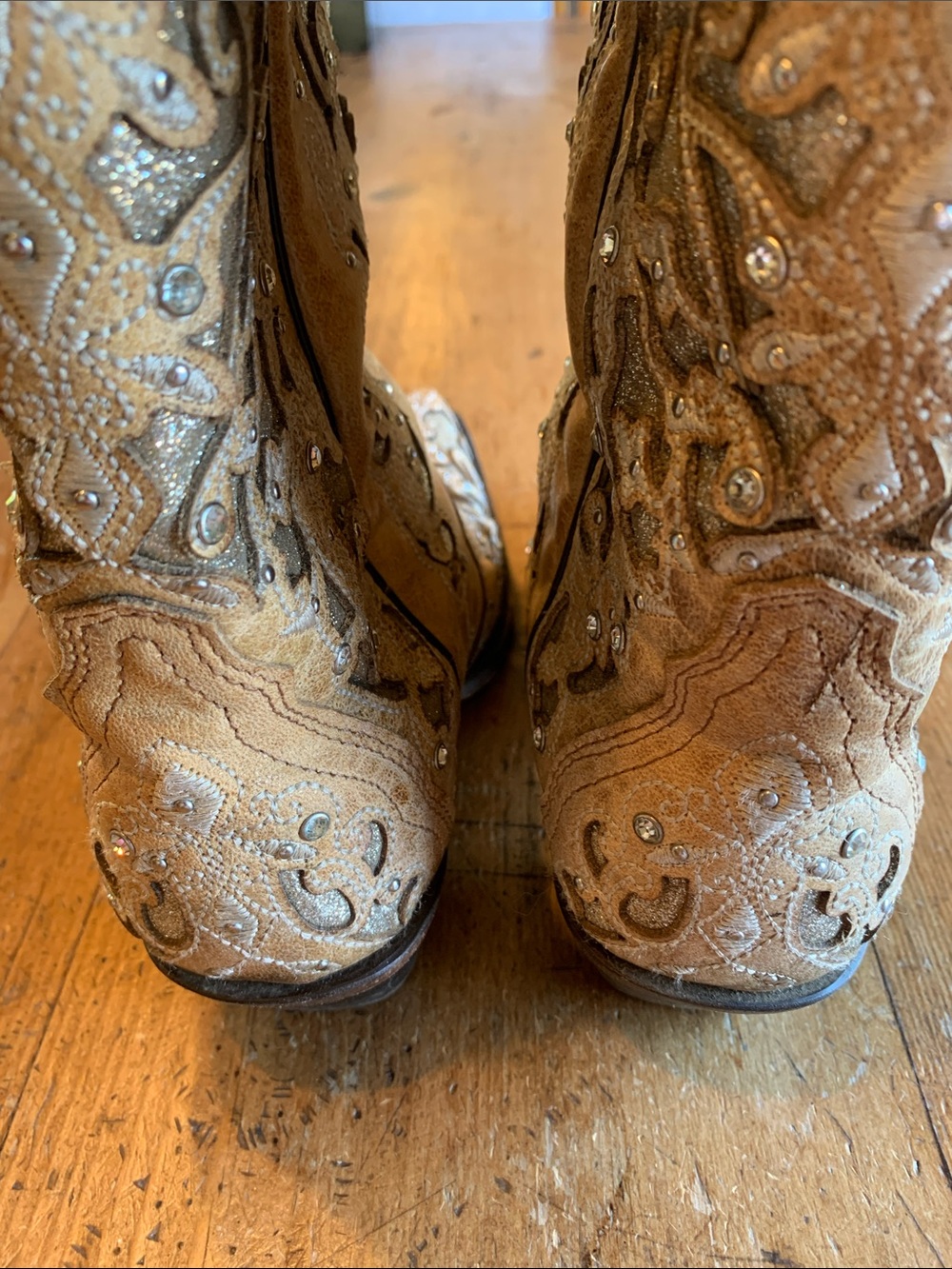 Corral Tan Leather Handcrafted Glitter Boot - Picture 6 of 16